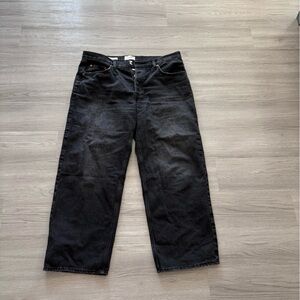 Black wide leg jeans